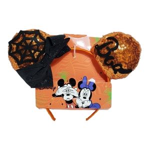 Disney Minnie Mouse Puffy Ears Sequins Halloween Headband Size 12 yrs+